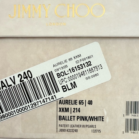 Jimmy Choo Ballet Pink Patent Leather Pumps with Pearl Embellishment 65mm EU 40 - Picture 13 of 13